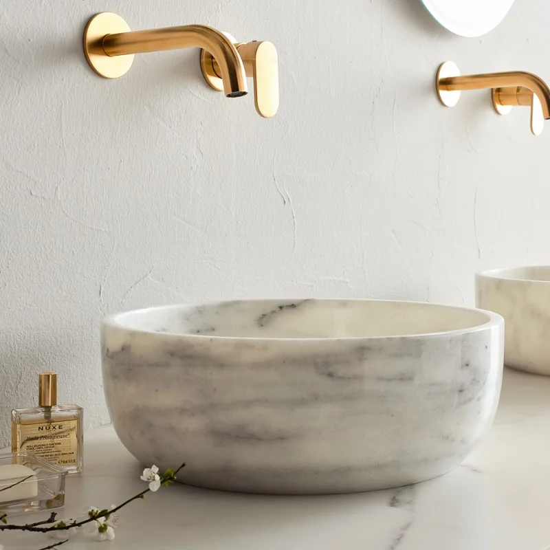 Φωτογραφία προϊόντος: Νιπτήρας FOSSIL THALO MARBLE DR33-300 Φ33 carrara nuovo