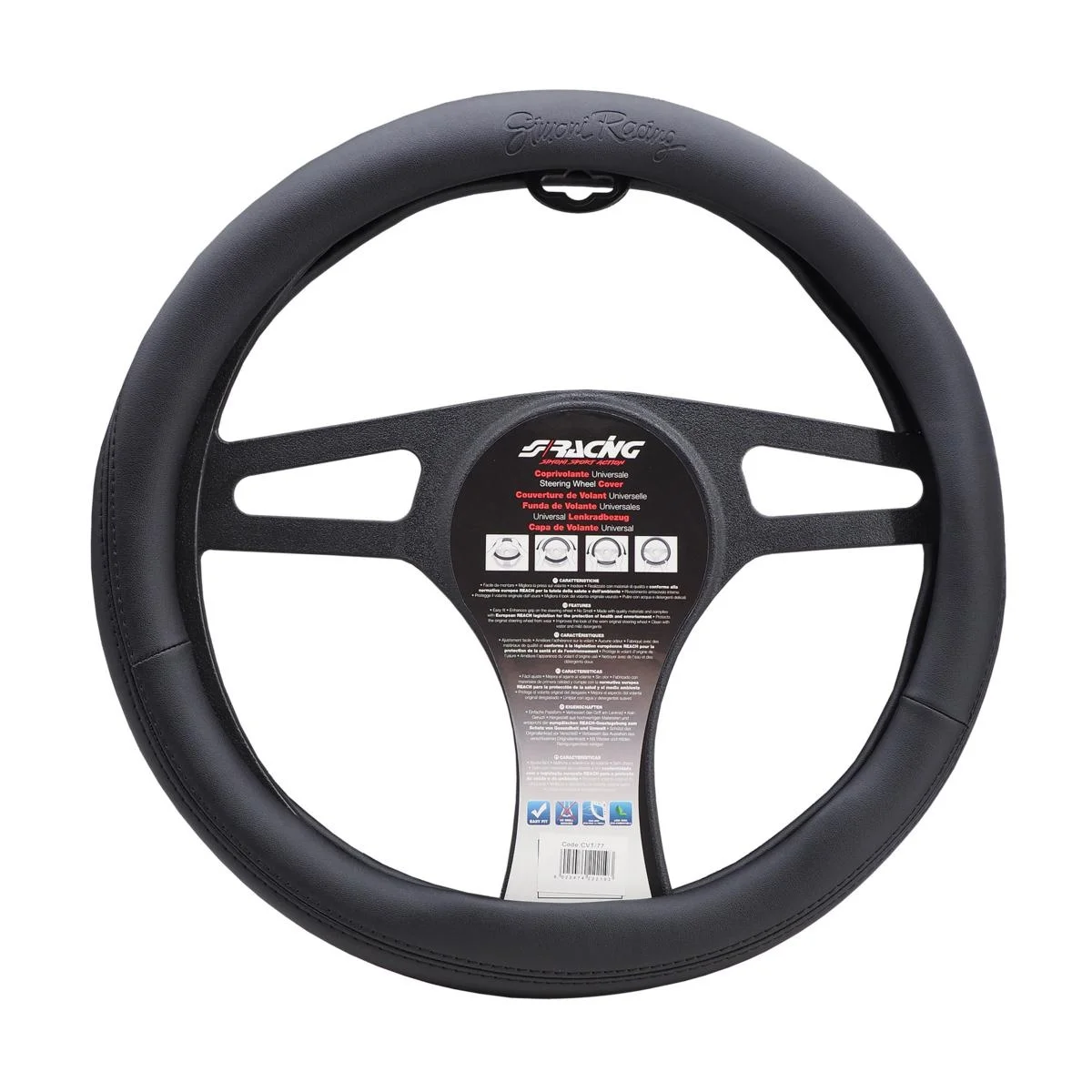 Φωτογραφία προϊόντος: Simoni Racing ΚΑΛΥΜΜΑ ΤΙΜΟΝΙΟΥ EASY BLACK ΜΑΥΡΟ ΜΕ LOGO SIMONI RACING OIKOΛΟΓΙΚΟ ΔΕΡΜΑ 37-39cm SIMONI RACING - 1 τεμ. SRCVT/77