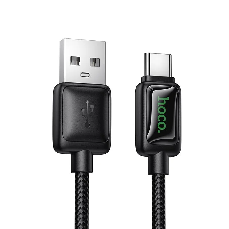 Φωτογραφία προϊόντος: . Cable with LCD USB A to USB C Hoco 3A 1,2 m U146 black