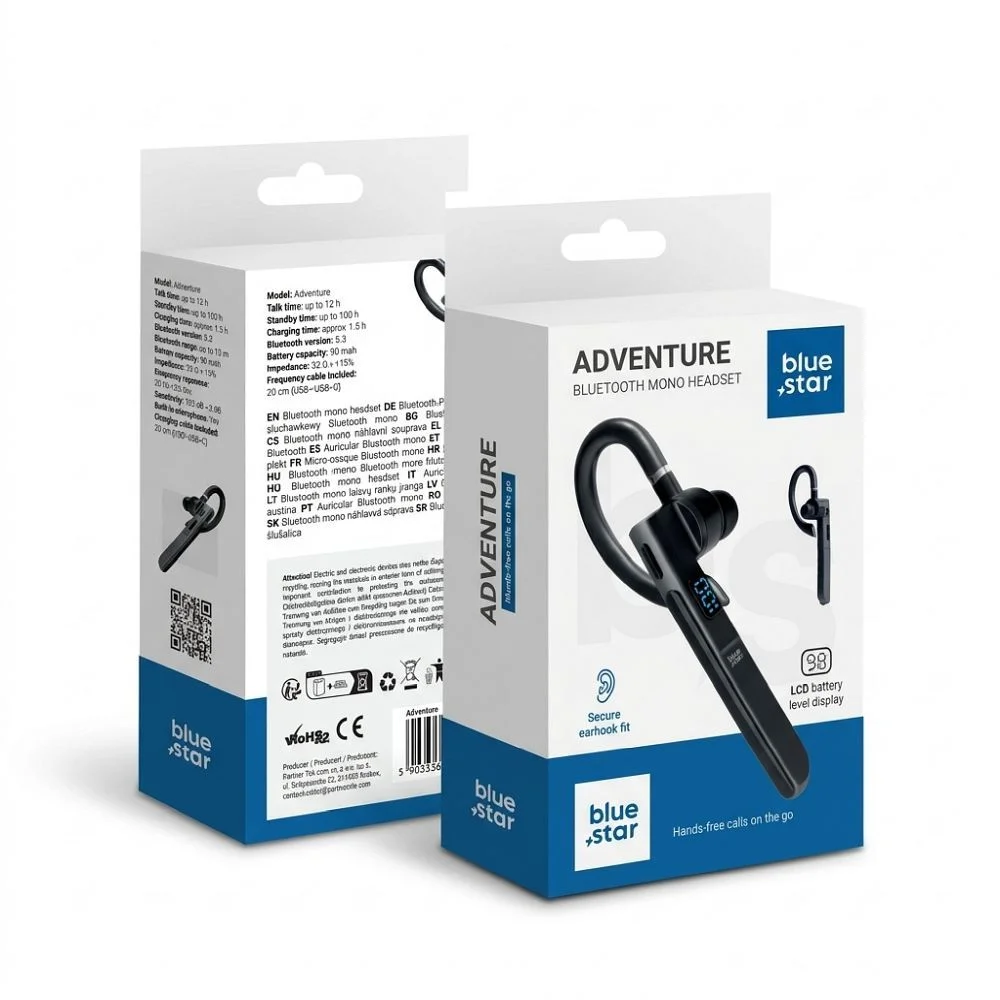 Φωτογραφία προϊόντος: . Wireless mono headset Blue Star Adventure black