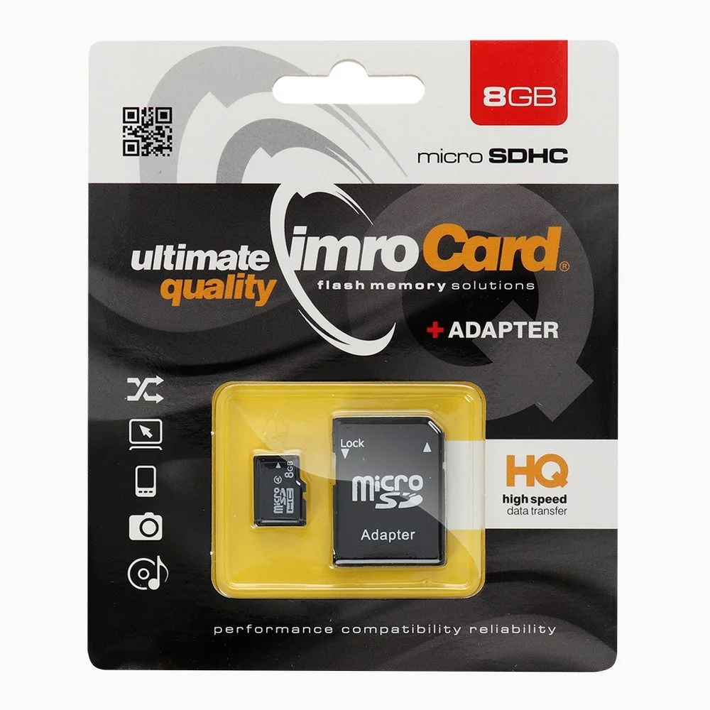 Φωτογραφία προϊόντος: . Memory Card Imro microSD 8GB with adapter