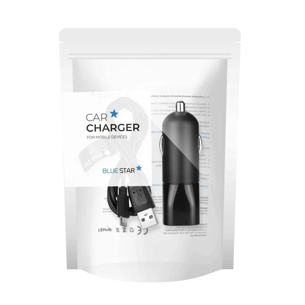 Φωτογραφία προϊόντος: . Car Charger Micro USB 2A (Universal) + cable Blue Star