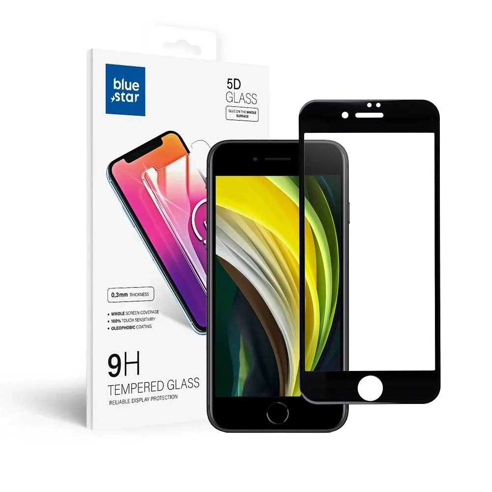Φωτογραφία προϊόντος: . Tempered Glass Blue Star - Apple Iphone 7/8/SE 2020 5D Full Cover black