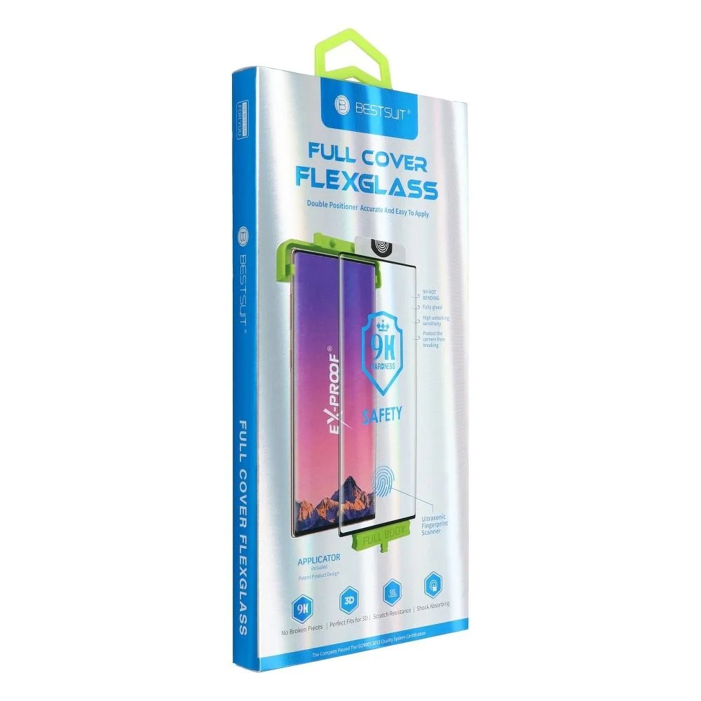 Φωτογραφία προϊόντος: . Bestsuit Flexible Hybrid Glass 5D for Samsung Galaxy Note 10+ black (Hot Bending) - working fingerprint scanner