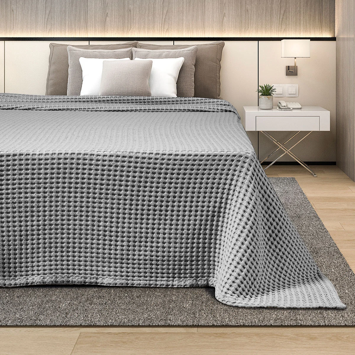 Φωτογραφία προϊόντος: ΚΟΥΒΕΡΤΑ ΠΙΚΕ KING SIZE ADAM HOME 240x260 GREY