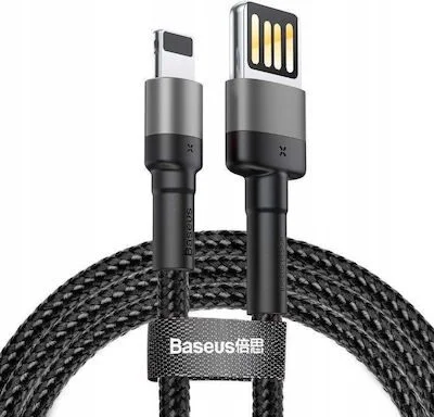 Φωτογραφία προϊόντος: BASEUS cable Cafule for iPhone Lightning 8-pin 1,5A CALKLF-HG1 2m Grey-Black