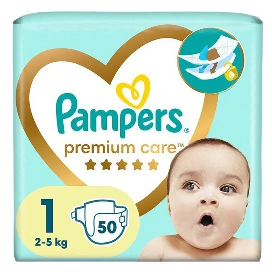 Φωτογραφία προϊόντος: PAMPERS Premium Care Βρεφικές Πάνες No1 (2-5kg) 50τμχ