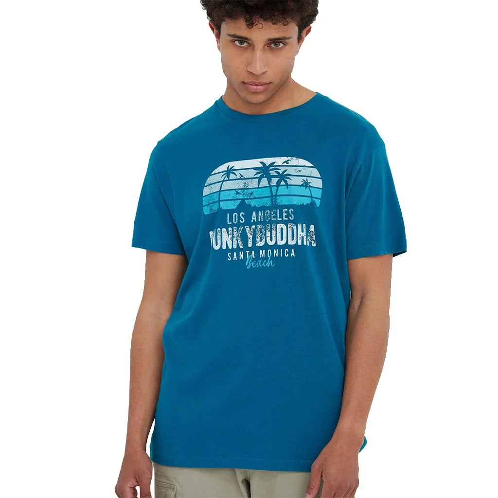 Φωτογραφία προϊόντος: Ανδρικό T-Shirt FUNKY BUDDHA FBM005-051-04 Πετρόλ