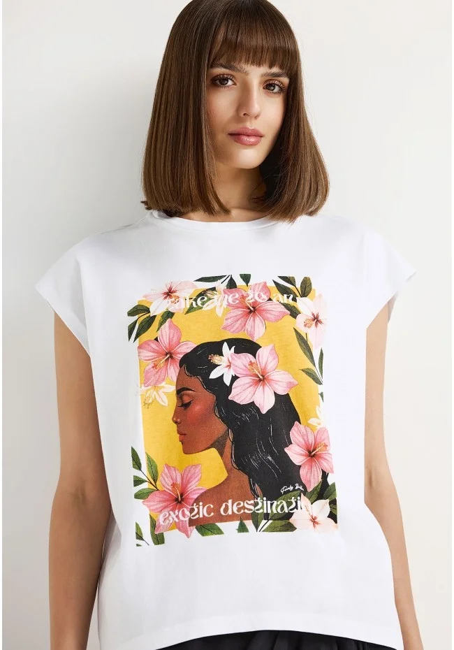 Φωτογραφία προϊόντος: FUNKY BUDDHA T-SHIRT ΑΜΑΝΙΚΟ ΓΥΝΑΙΚΕΙΟ ΛΕΥΚΟ FBL013-150-04 REGULAR FIT