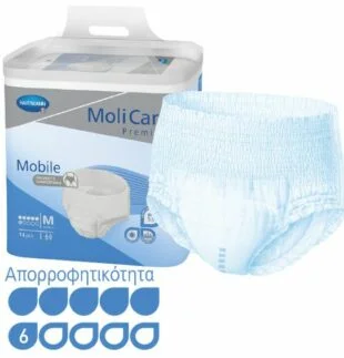Φωτογραφία προϊόντος: Πάνες Βρακάκια - Σλιπ Ακράτειας Ημέρας Molicare Mobile Super