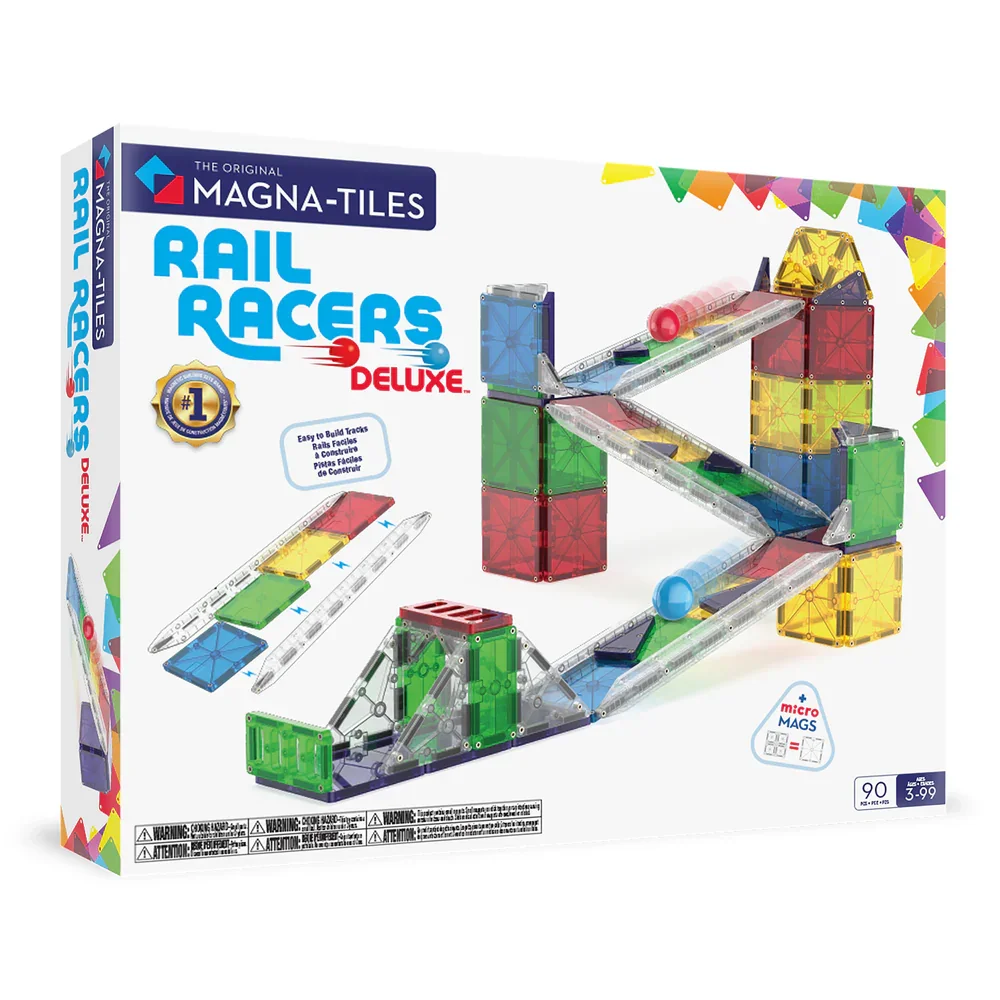 Φωτογραφία προϊόντος: Μαγνητικά Πλακίδια Rail Racers Deluxe 90 Κομμάτια Magna-Tiles
