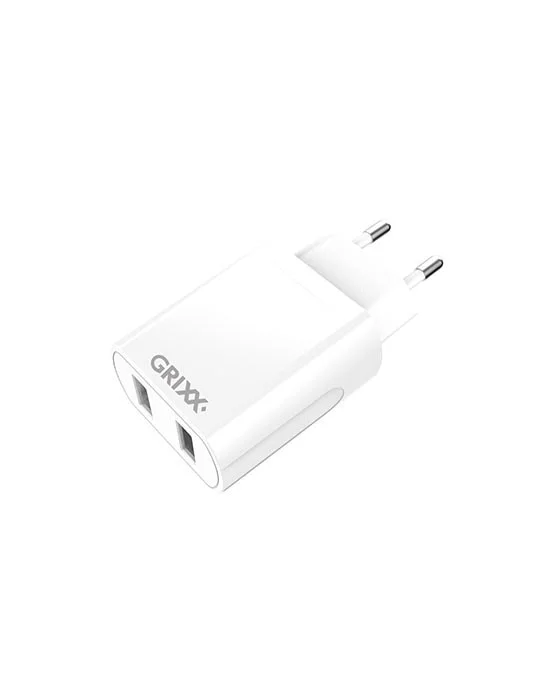 Φωτογραφία προϊόντος: Grixx Optimum Power Adapter 220V Dual USB Charger White