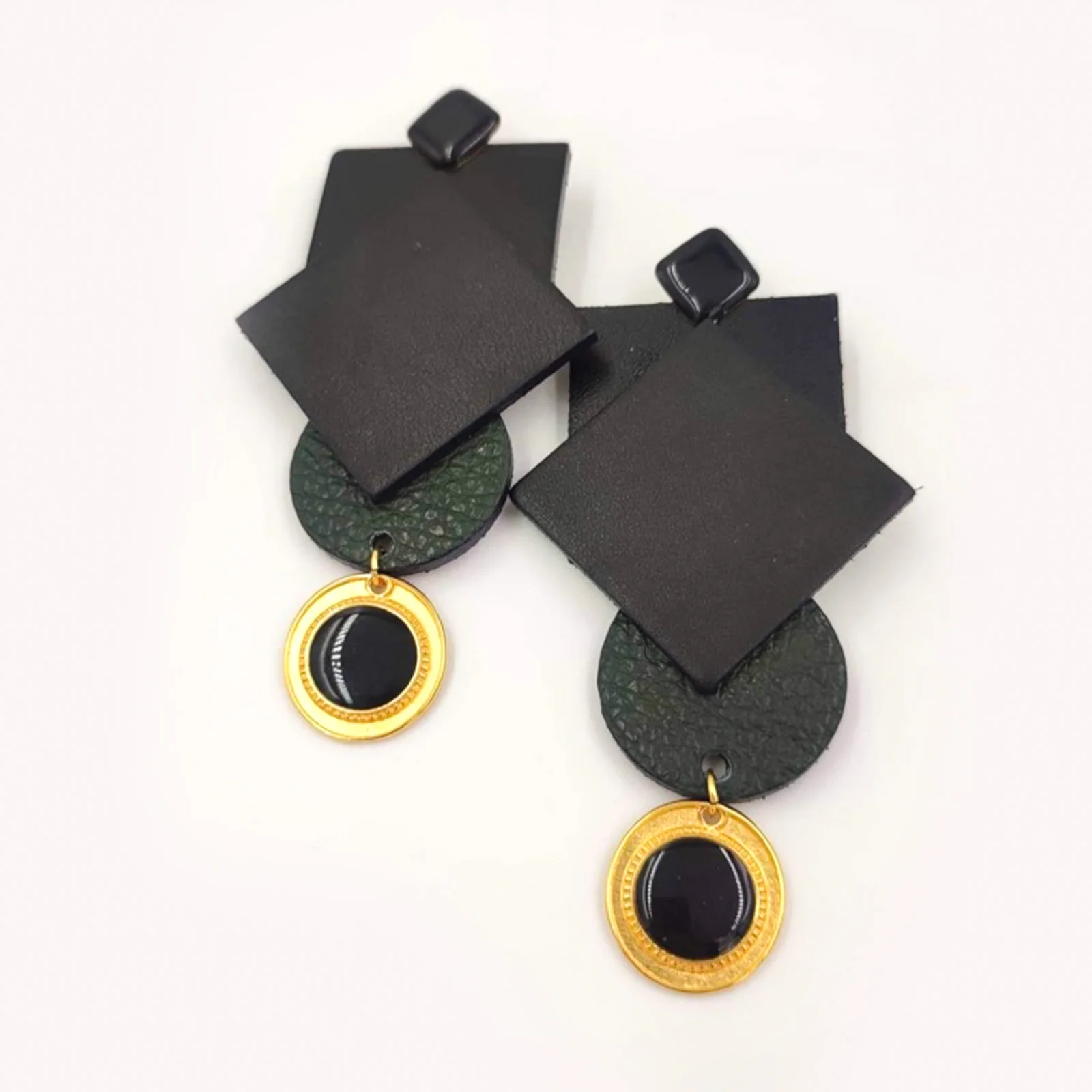 Φωτογραφία προϊόντος: Irene Σκουλαρίκια Elise Grey Green Gold