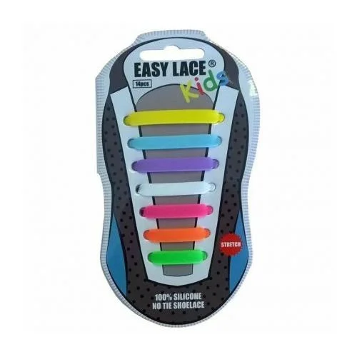 Φωτογραφία προϊόντος: Easy Lace Kids No Tie Elastic Silicone Slip On Shoelaces 14 Pieces