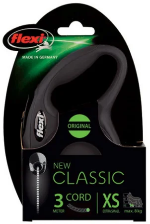 Φωτογραφία προϊόντος: Flexi αυτόματος οδηγός New Classic Cord XS για σκυλιά ως 8 κιλά και μήκους 3 μέτρα FLEXI (1039926)