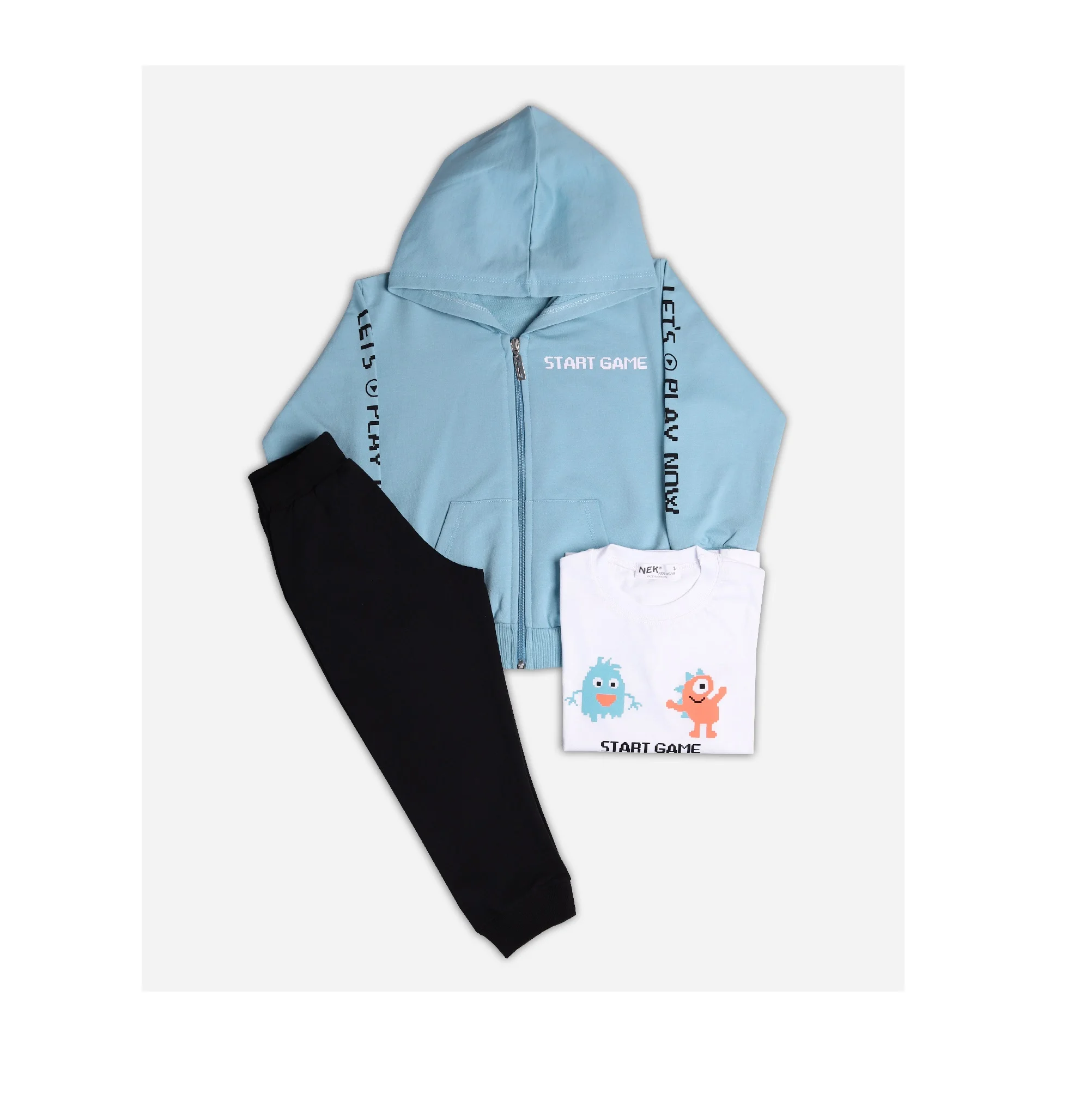 Φωτογραφία προϊόντος: NEK Kids Wear ΣΕΤ ΤΡΙΩΝ ΤΕΜΑΧΙΩΝ START GAME ΚΕΡΑΜΙΔΙ- ΛΕΥΚΟ - ΜΠΛΕ ΜΑΡΕΝ