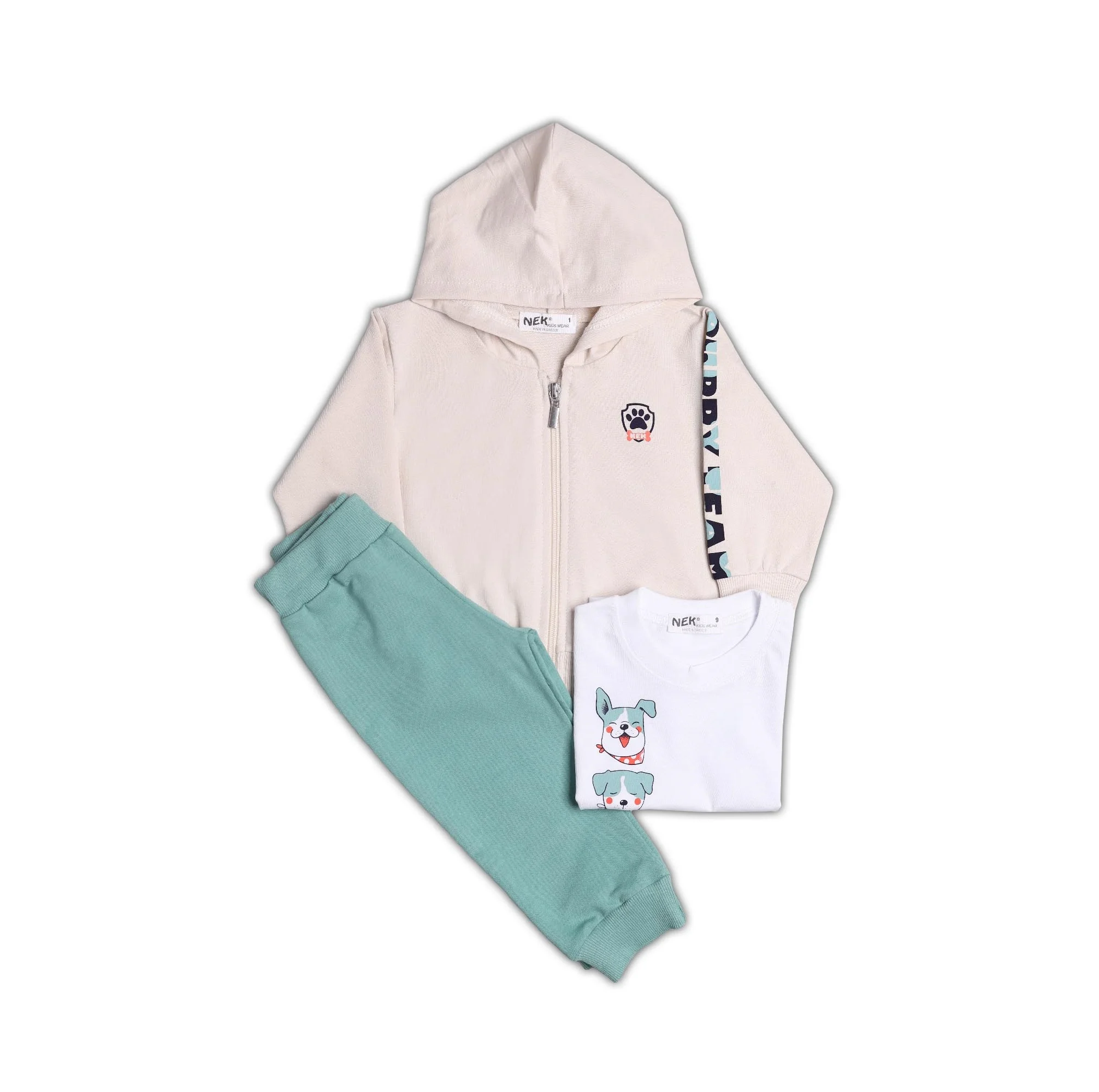 Φωτογραφία προϊόντος: NEK Kids Wear ΣΕΤ ΤΡΙΩΝ ΤΕΜΑΧΙΩΝ DOGS ΣΙΕΛ - ΛΕΥΚΟ - ΜΠΛΕ