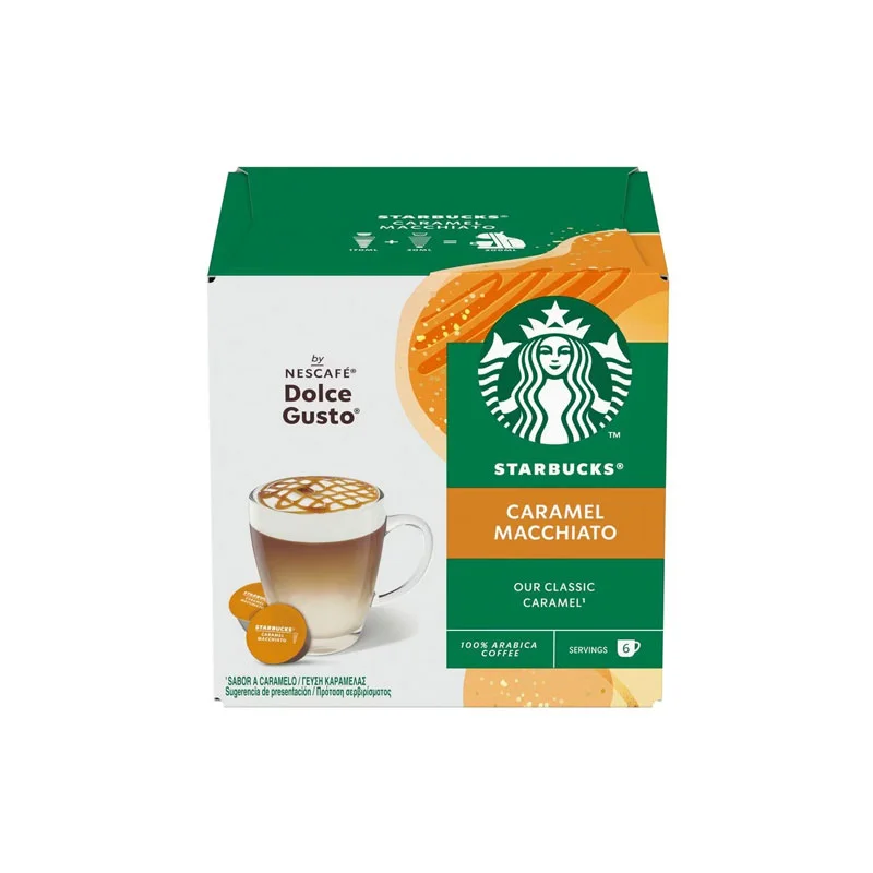Φωτογραφία προϊόντος: Starbucks Caramel Macchiato συμβατές κάψουλες Dolce Gusto - 12 τεμάχια