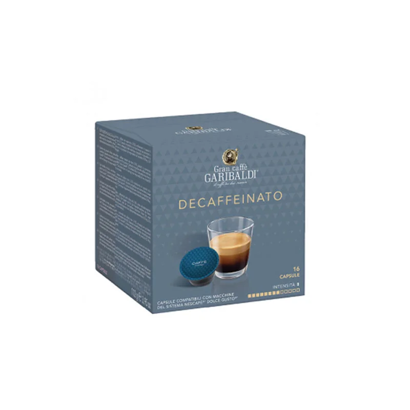 Φωτογραφία προϊόντος: Garibaldi Gusto Decaffeinato συμβατές κάψουλες Dolce Gusto - 16 τεμ.
