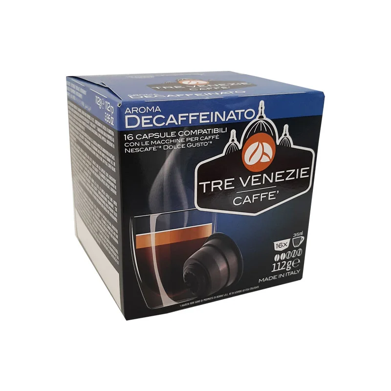 Φωτογραφία προϊόντος: Tre Venezie Decaffeinato συμβατές κάψουλες Dolce Gusto - 16 τεμ.