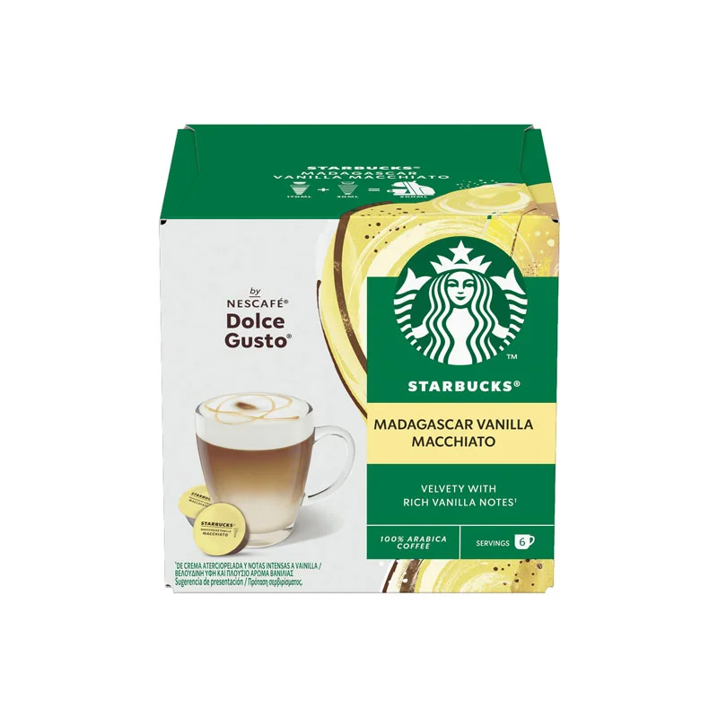 Φωτογραφία προϊόντος: Starbucks Madagascar vanilla macchiato κάψουλες Dolce Gusto - 6+6 τεμ.