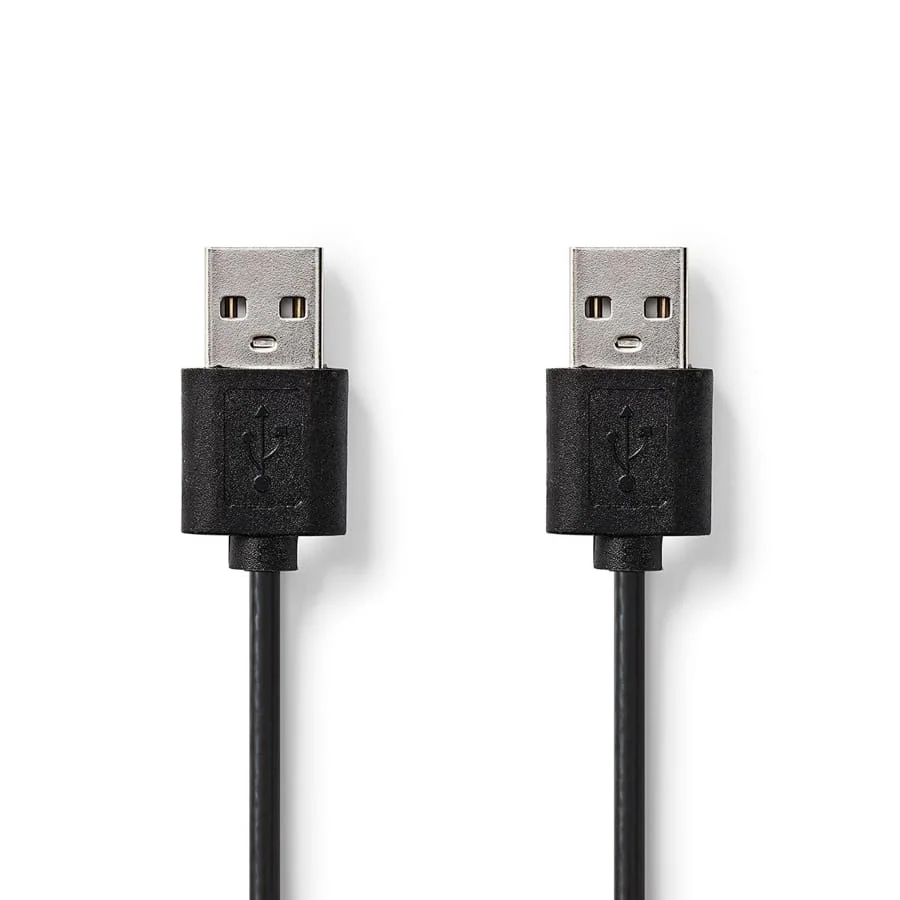 Φωτογραφία προϊόντος: Καλώδιο USB 2.0 nedis αρσενικό σε αρσενικό, 2m, μαύρο χρώμα (CCGT60000BK20)