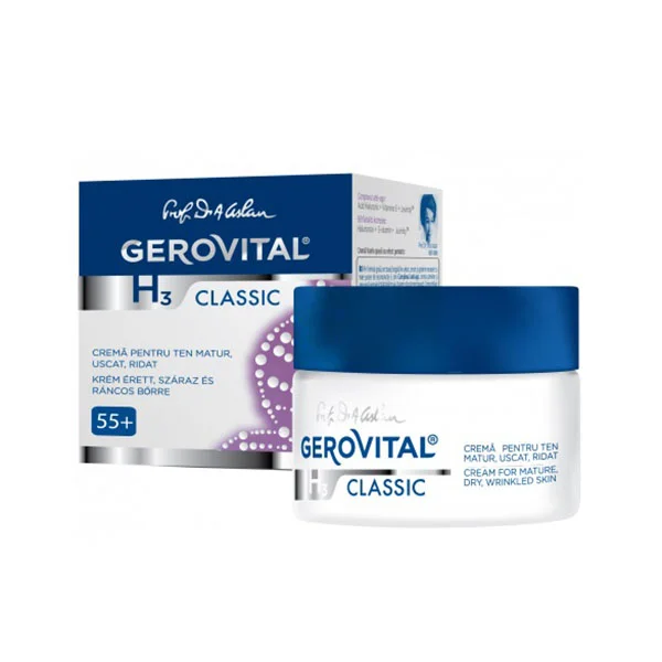 Φωτογραφία προϊόντος: Gerovital H3 Classic Αντιρυτιδική Κρέμα για Ώριμο, Ξηρό Δέρμα με Ρυτίδες 50ml