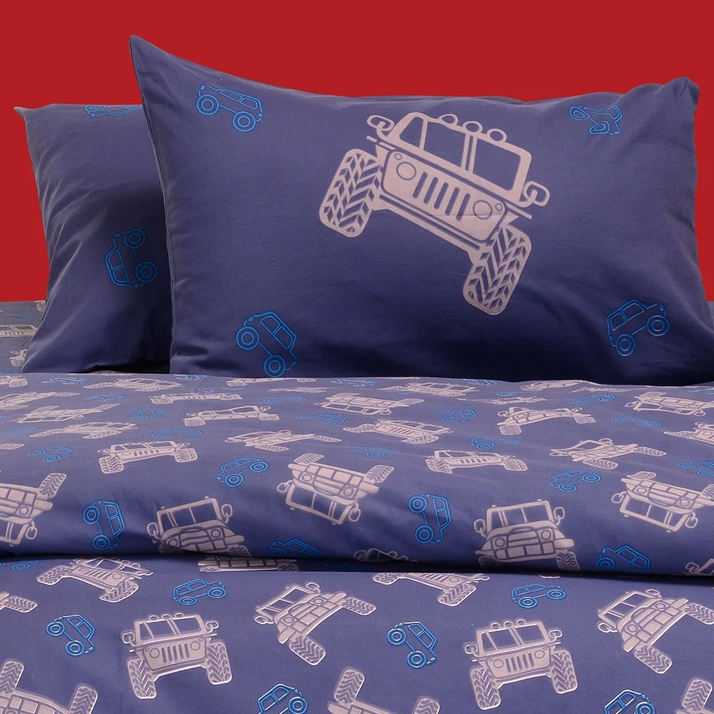Φωτογραφία προϊόντος: Melinen Home Σετ Μαξιλαροθηκεσ Trucks Blue Kids Line