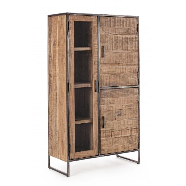 Φωτογραφία προϊόντος: Bizzotto ΝΤΟΥΛΑΠΑ ELMER W-GLASS CABINET 3DO (90Χ40Χ160) - Ξύλο /Μελαμίνη - 90Μx40Πx160Υ