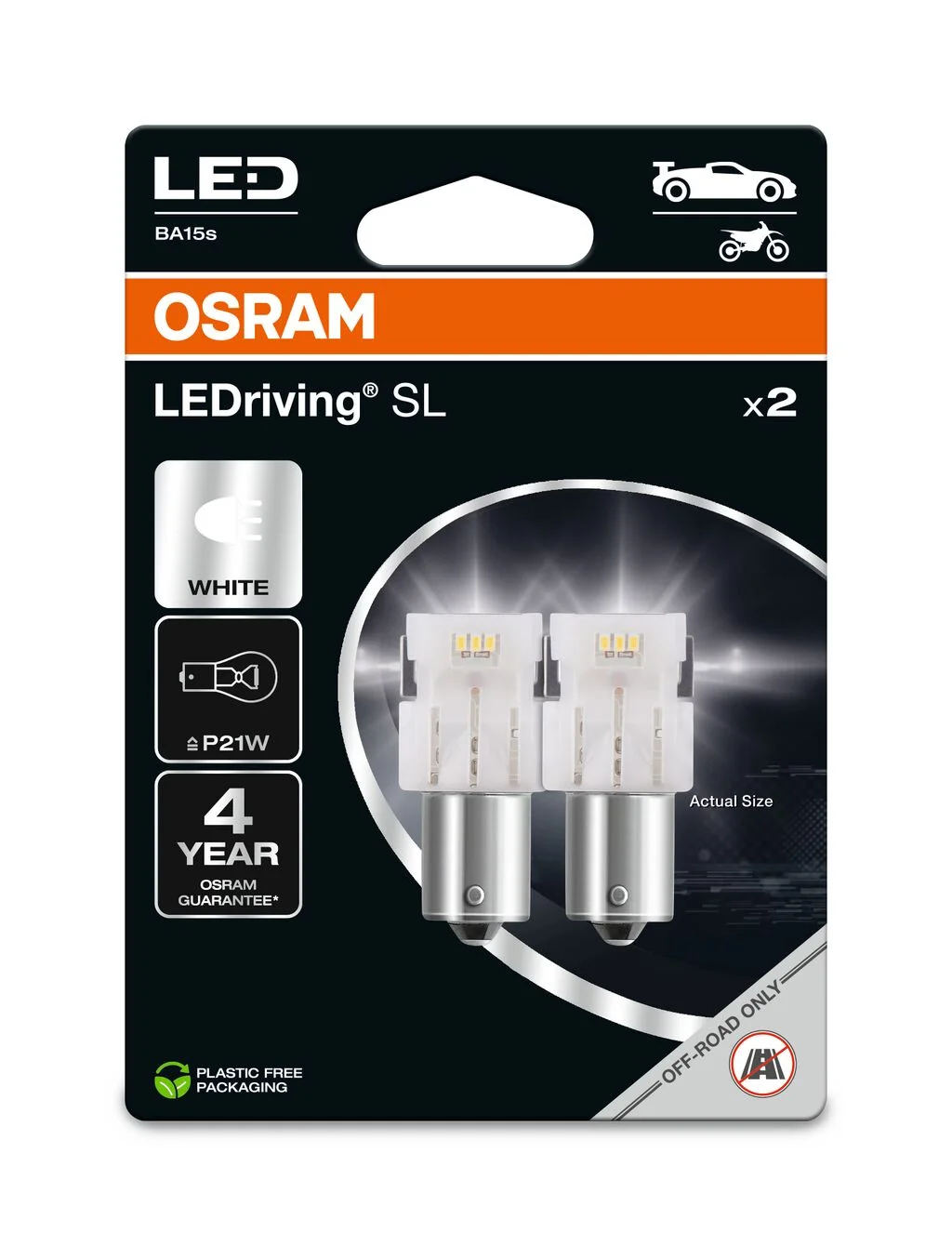 Φωτογραφία προϊόντος: Osram LEDriving SL P21W 12V 1.8W 7506DWP‑2BL – Σετ 2 τεμ.