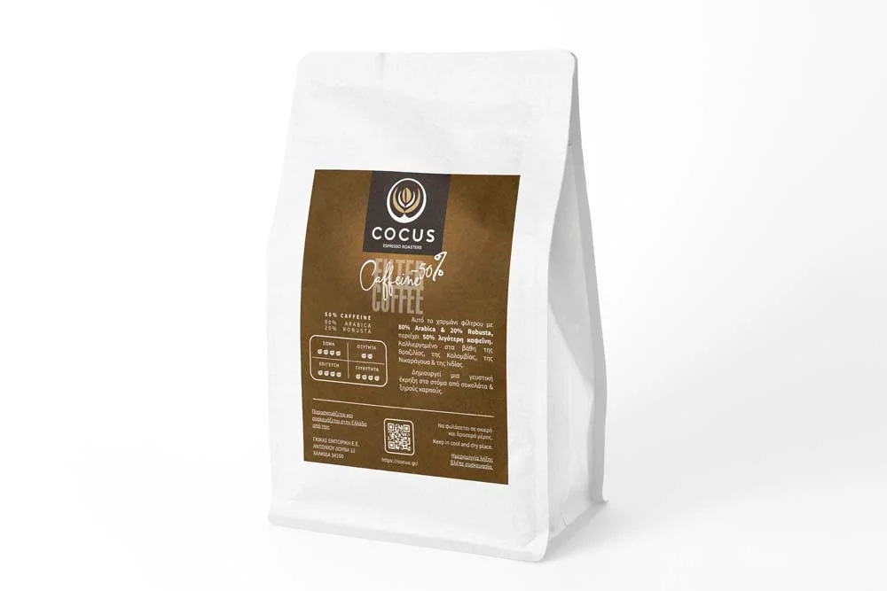Φωτογραφία προϊόντος: Καφές Φίλτρου COCUS 50% Caffeine 0.25 kg Αλεσμένος