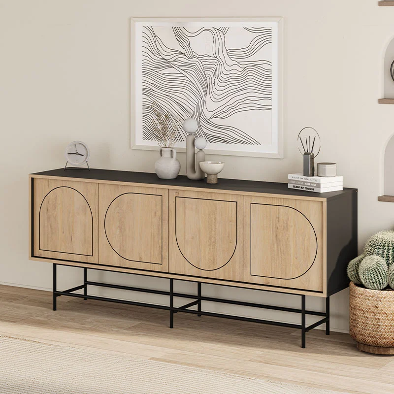 Φωτογραφία προϊόντος: Μπουφές Joji Megapap χρώμα sapphire oak - silky black 186,8x40x77,6εκ.