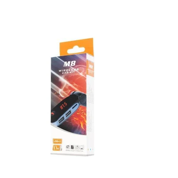 Φωτογραφία προϊόντος: OEM FM Transmitter Αυτοκινήτου M8 με MicroSD / USB 2.1A