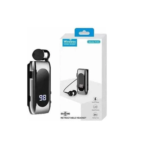 Φωτογραφία προϊόντος: OEM K55 In-ear Bluetooth Handsfree Ακουστικό Ασημί