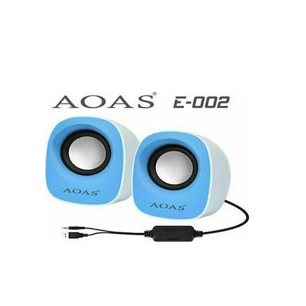 Φωτογραφία προϊόντος: OEM AOAS Ε-002 Ηχεία Υπολογιστή 2.0 με Ισχύ 3W σε Μπλε Χρώμα