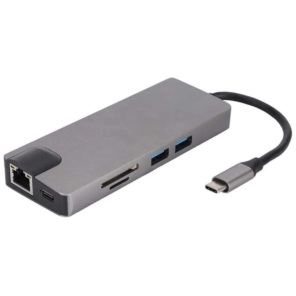 Φωτογραφία προϊόντος: USB-C Docking Station με HDMI 4K Ethernet και σύνδεση 2 Οθονών Γκρι (KYL-5709590566)