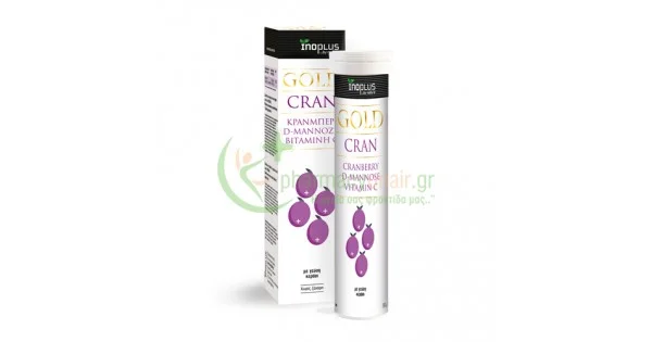 Φωτογραφία προϊόντος: INOPLUS - Gold Cran Cranberry 500mg + Vit C 100mg + D-Mannose 300mg tabs 20s (Αναβράζοντα Δισκία)