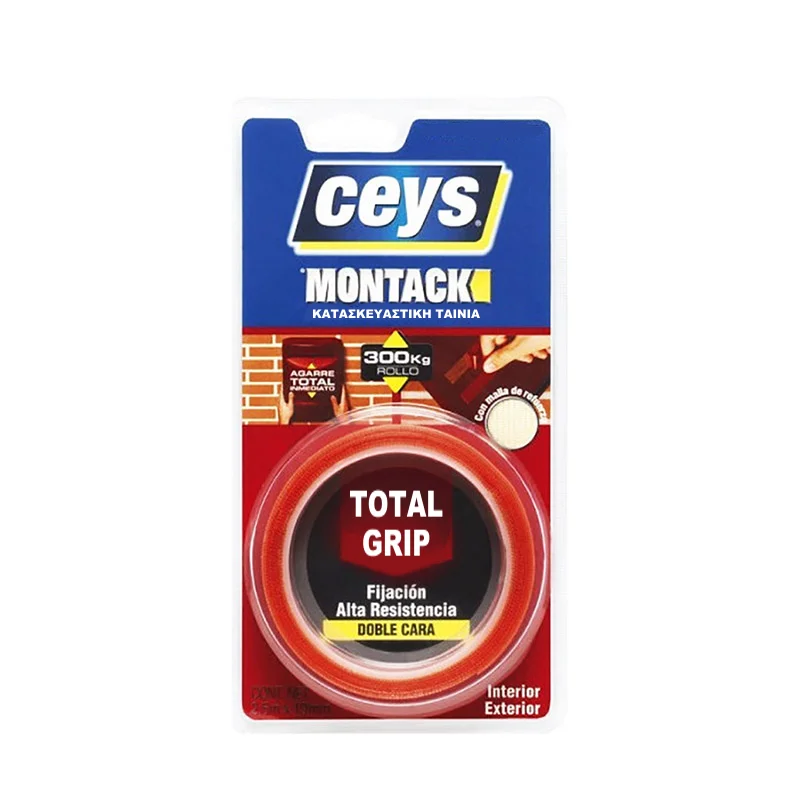 Φωτογραφία προϊόντος: Ceys Montack Total Grip Ταινία Διπλής Όψεως 2.5M X 19MM