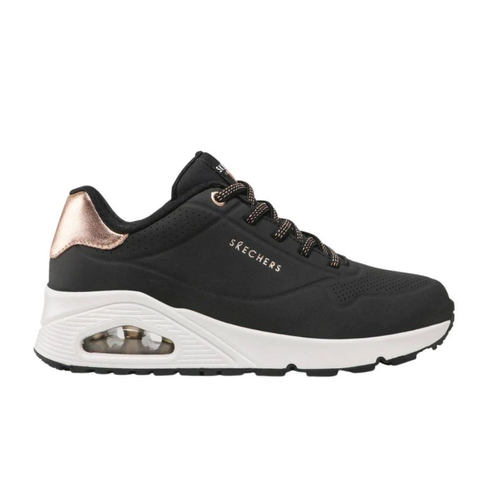 Φωτογραφία προϊόντος: 155196-BLK - SKECHERS WOMENS SHIMMER AWAY SNEAKERS BLACK / ROSE GOLD Color