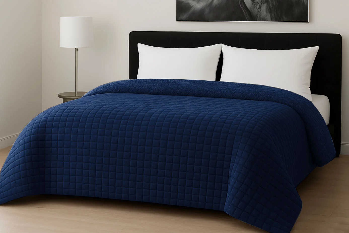 Φωτογραφία προϊόντος: Κουβερτοπάπλωμα Le Blanc Flannel Comfort Σούπερ Υπέρδιπλο 260Χ240 700gsm RIB CUT Navy