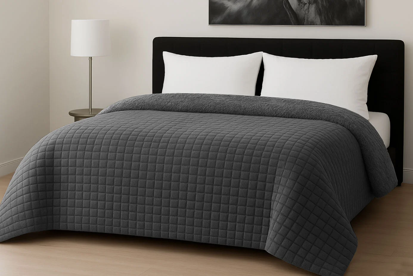 Φωτογραφία προϊόντος: Κουβερτοπάπλωμα Le Blanc Flannel Comfort Σούπερ Υπέρδιπλο 260Χ240 700gsm RIB CUT Dark Grey