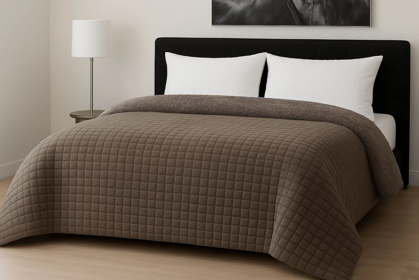 Φωτογραφία προϊόντος: Κουβερτοπάπλωμα Le Blanc Flannel Comfort Υπέρδιπλο 220Χ240 700gsm RIB CUT Moka