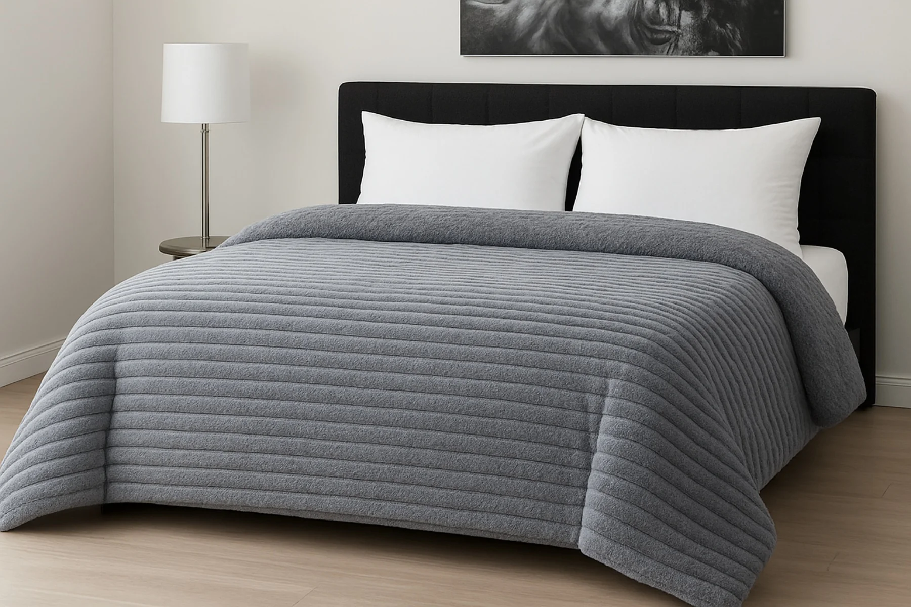 Φωτογραφία προϊόντος: Κουβερτοπάπλωμα Le Blanc Flannel Comfort Υπέρδιπλο 220Χ240 700gsm RIB Light Grey