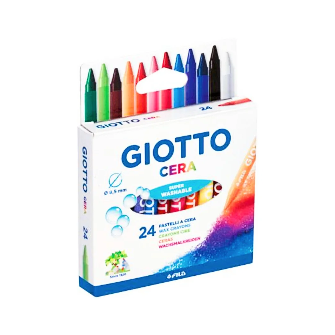 Φωτογραφία προϊόντος: Σετ Κηρομπογιές Giotto Cera Super Washable 24τμχ 8.5cm 282200
