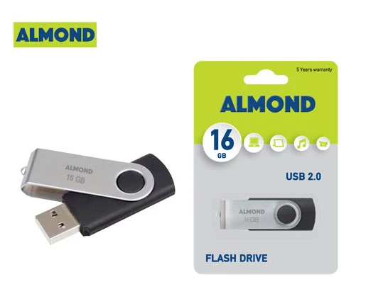 Φωτογραφία προϊόντος: USB 2.0 Flash Drive Almond Twister 16GB Μαύρο