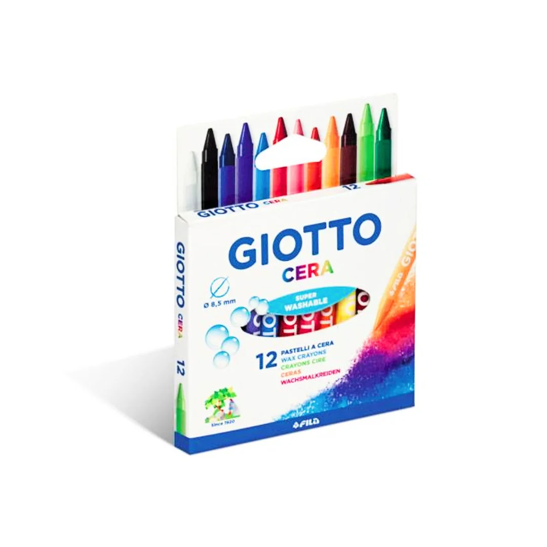 Φωτογραφία προϊόντος: Σετ Κηρομπογιές Giotto Cera Super Washable 12τμχ 8.5cm 281200