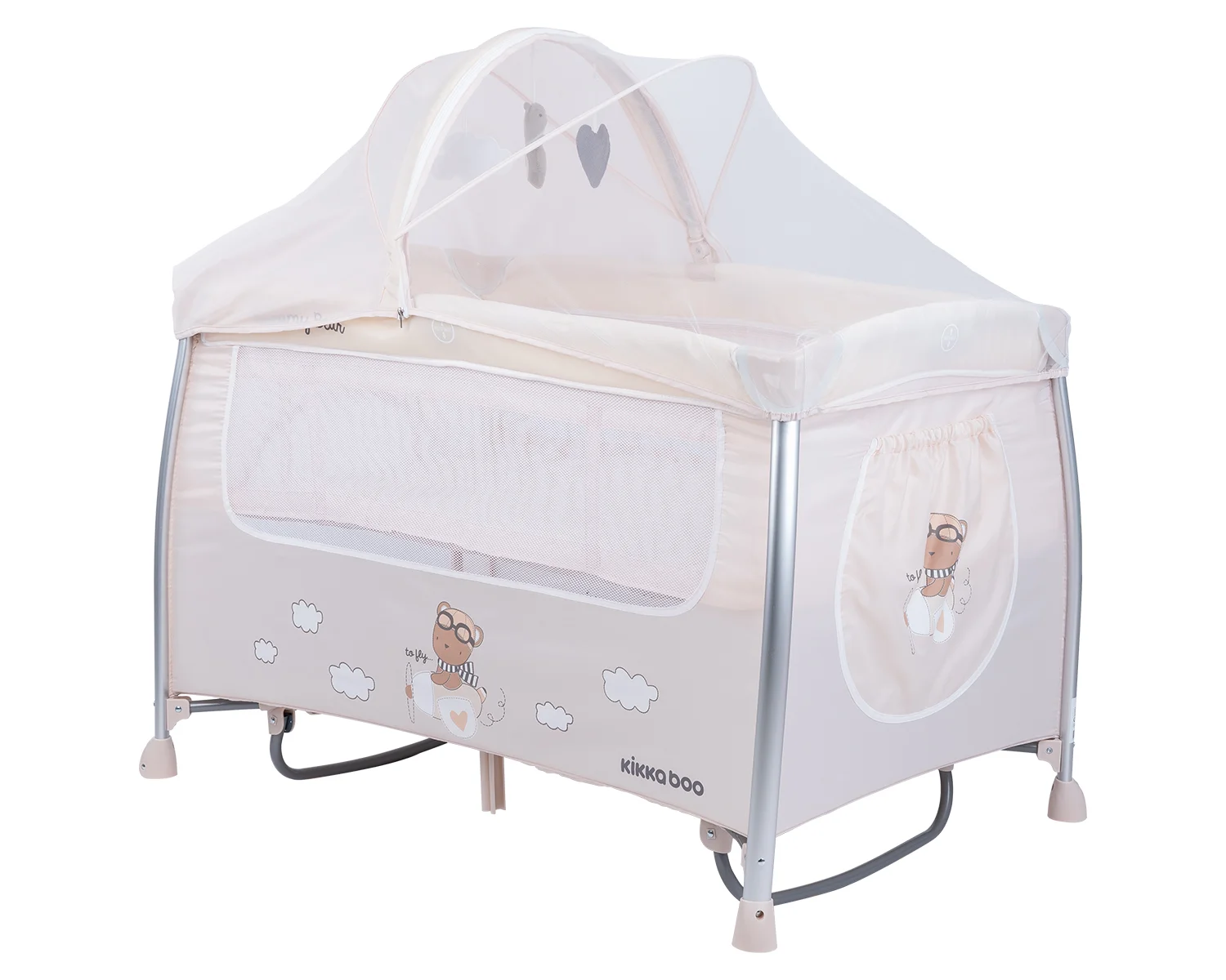 Φωτογραφία προϊόντος: Kikka Boo - Baby cot 2 levels Dreamy Bear Beige - 31003010088