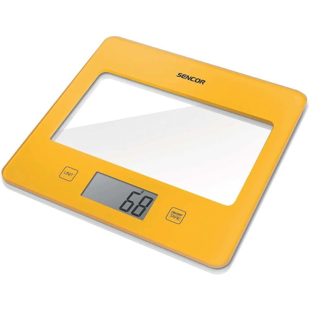 Φωτογραφία προϊόντος: Ζυγαριά Κουζίνας 5kg UltraSlim Glass Sencor SKS 5036YL Κίτρινο