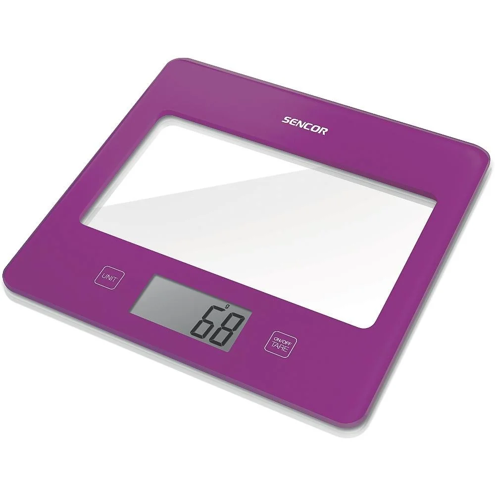 Φωτογραφία προϊόντος: Ζυγαριά Κουζίνας 5kg UltraSlim Glass Sencor SKS 5035VT Μωβ
