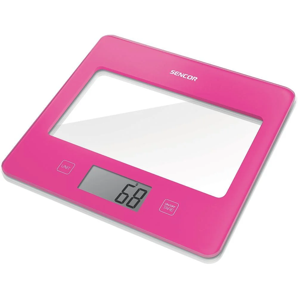 Φωτογραφία προϊόντος: Ζυγαριά Κουζίνας 5kg UltraSlim Glass Sencor SKS 5038RS Ροζ